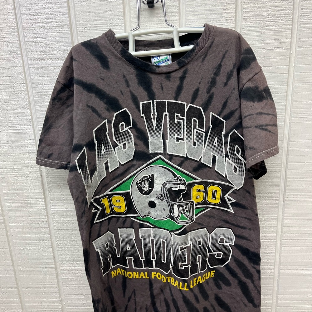 47 Brand NFL Las Vegas Raiders Tie Dye Black/Grey Men’s Small Retro Graphic Tee